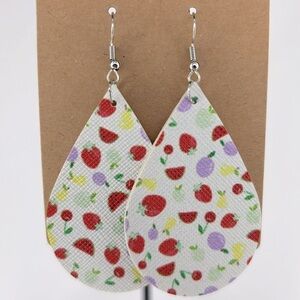 Faux Leather Dangle Earrings Fruit Fashion Jewelry